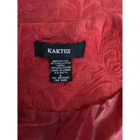 Red Brocade Style Jacket by Kaktus Women’s L - Picture 14 of 16